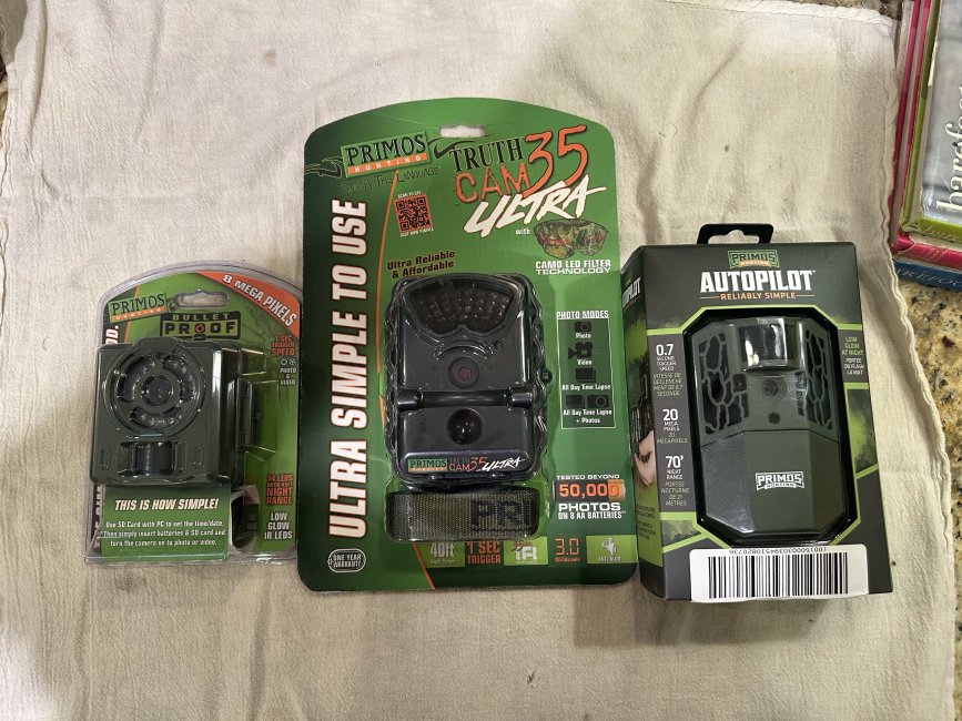 3 NEW PRIMOS TRAIL CAMS - SEALED$