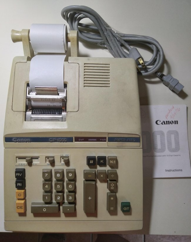 CANON CP1000 VINTAGE DESKTOP PRINTING CALCULATOR