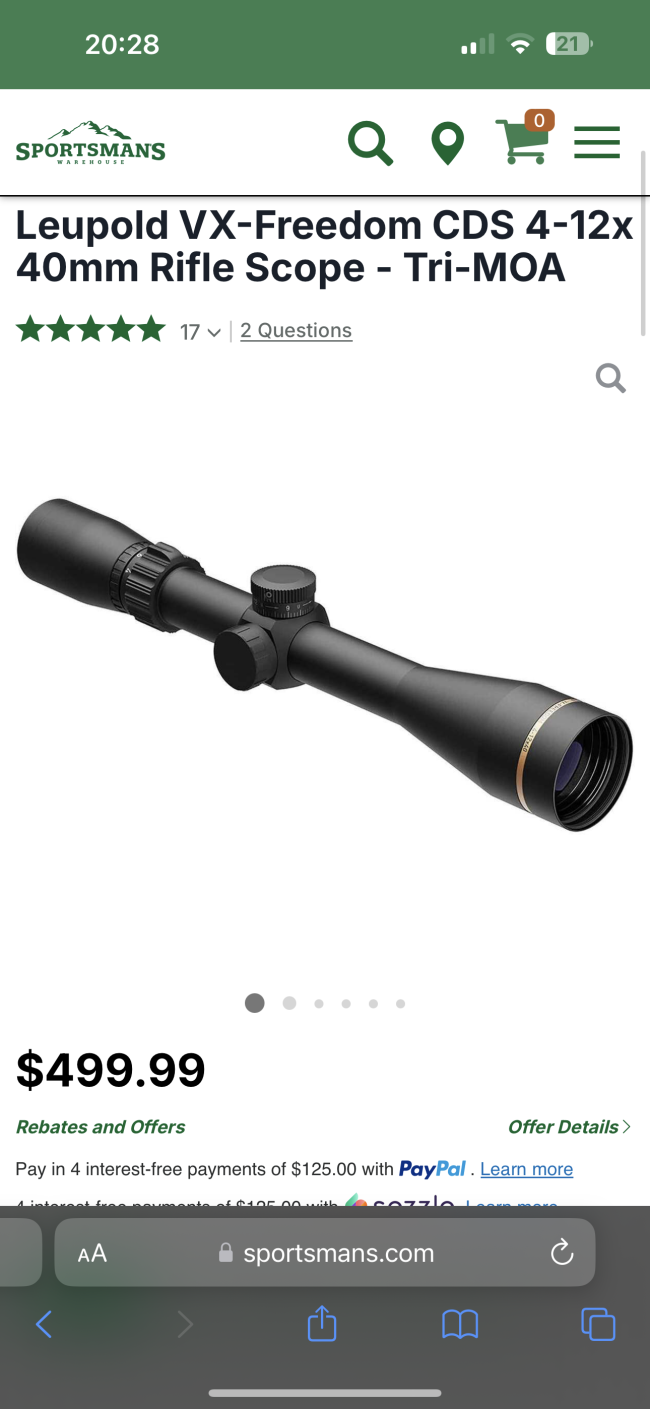 Leupold VX Freedom 4-12x40 CDS Tri-MOA