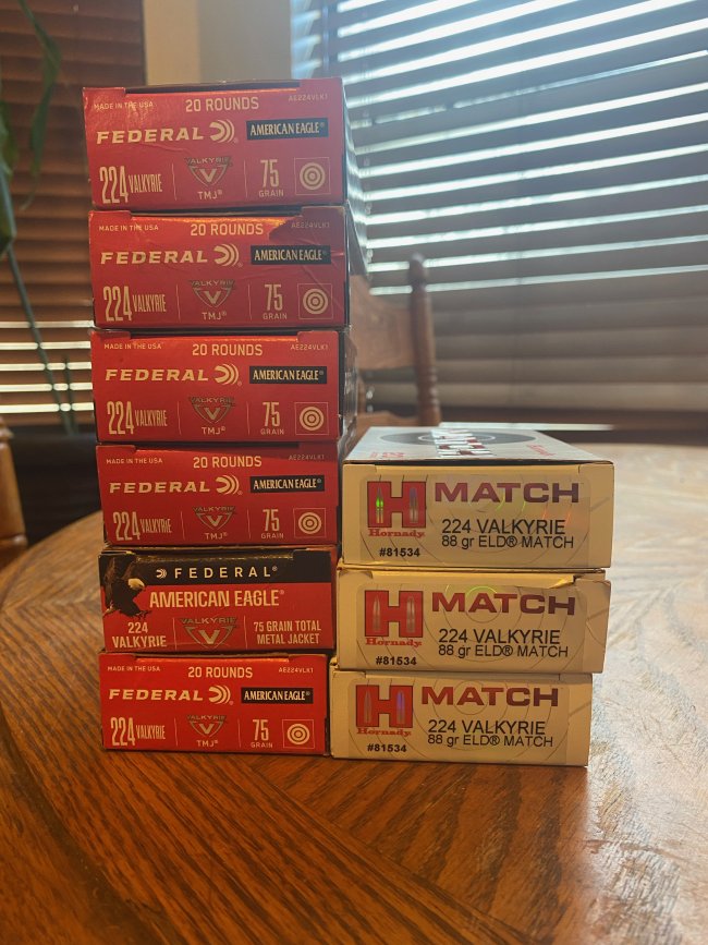 224 VALKYRIE Ammo 9 boxes of 20 135.00